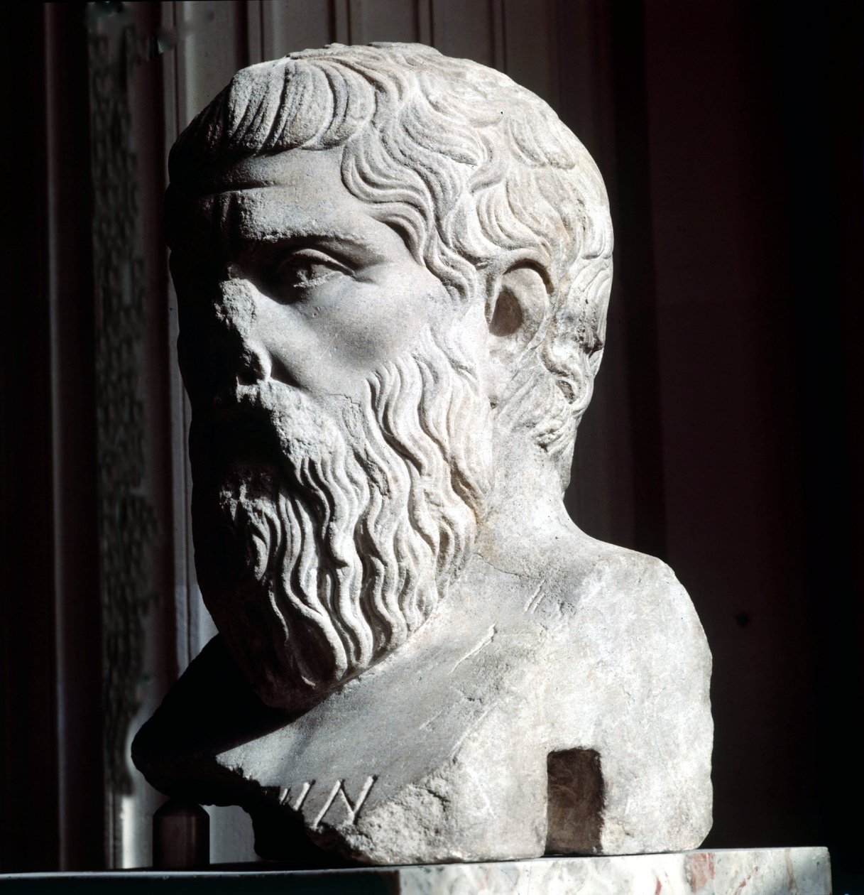Portrét Platóna (-428 - -348), Muzeum Louvre, Paříž. od Roman