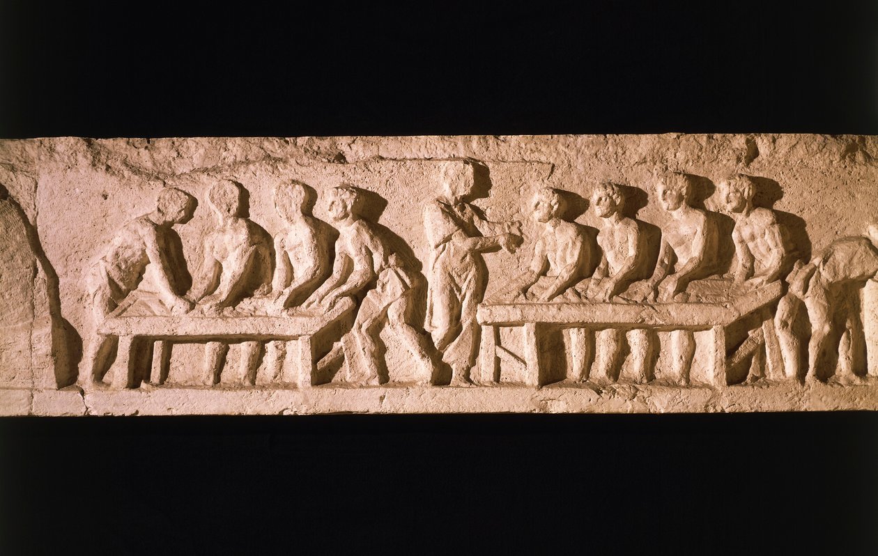 Reliéf zobrazující pekárnu z hrobky pekaře Eurysaces v Porta Maggiore, Řím, 50-20 př.nl od Roman
