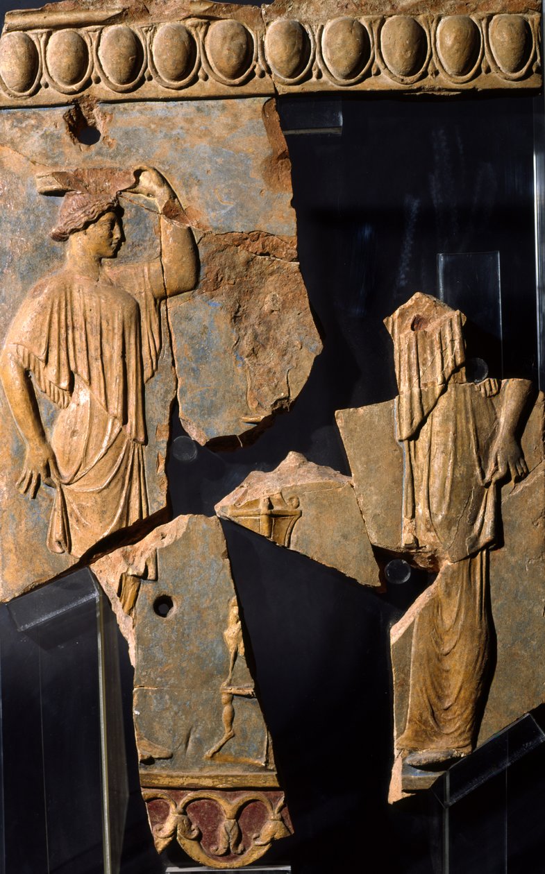 Reliéf z oblasti Apollonova chrámu, Palatine Hill, Řím (terakota) od Roman
