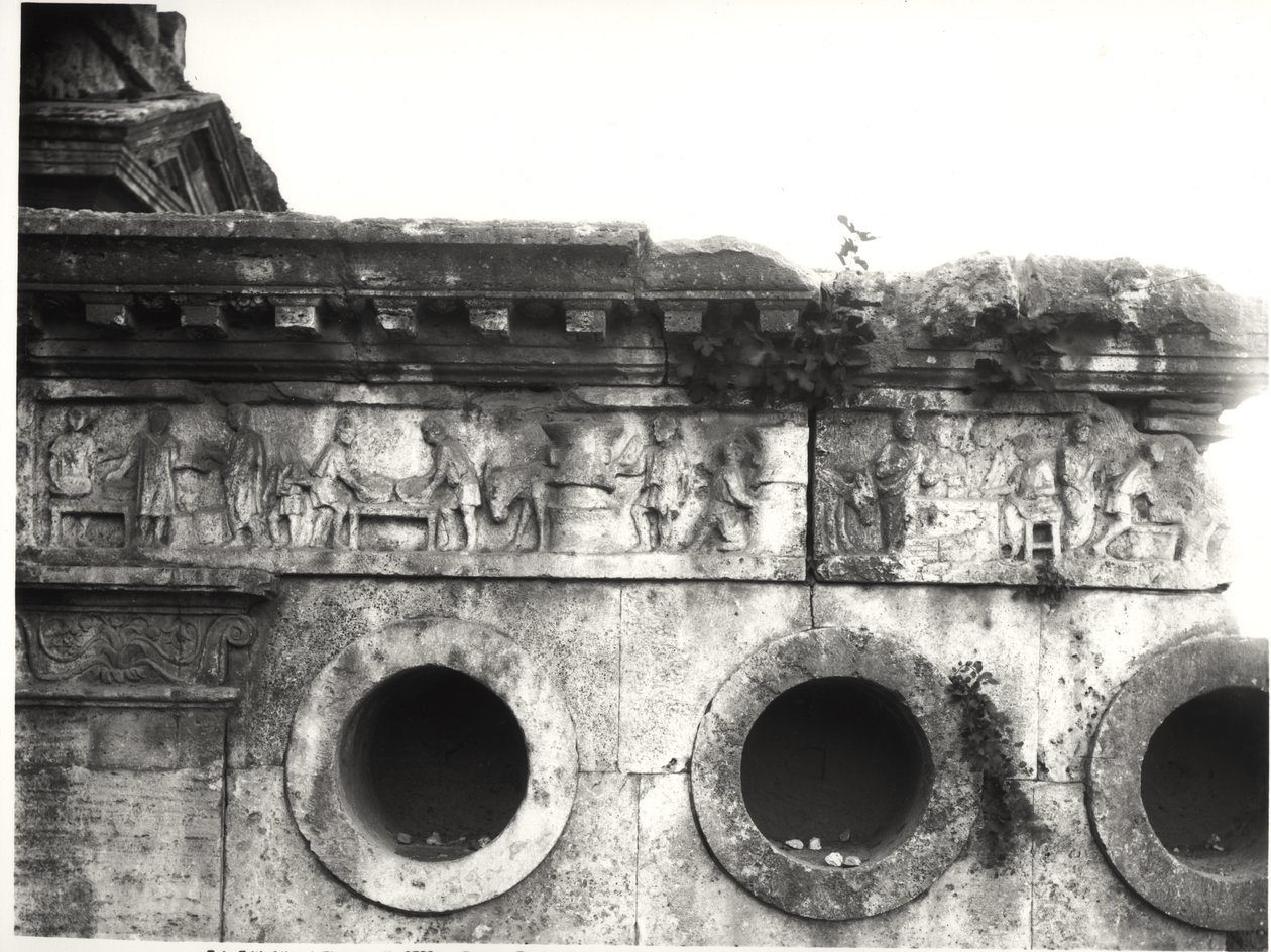 Reliéf od vlysu zobrazující proces výroby chleba, cca 30 př. n. l. (detail) od Roman