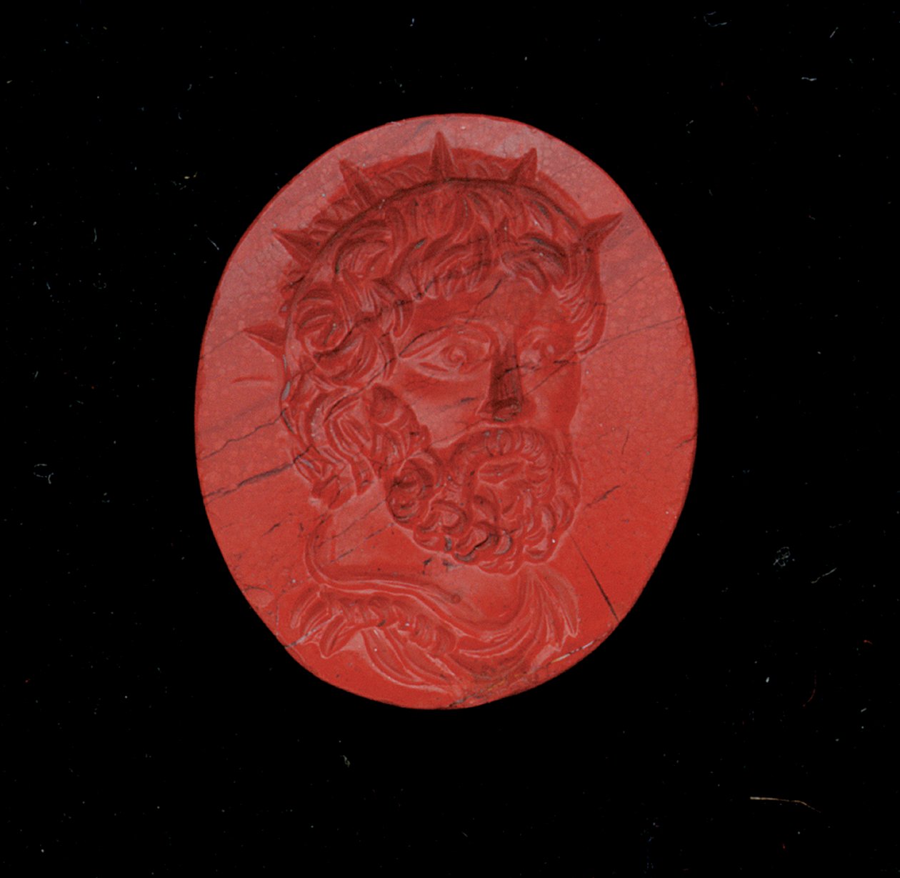 Prsten s portrétem císaře Postuma (červený jaspis) od Roman