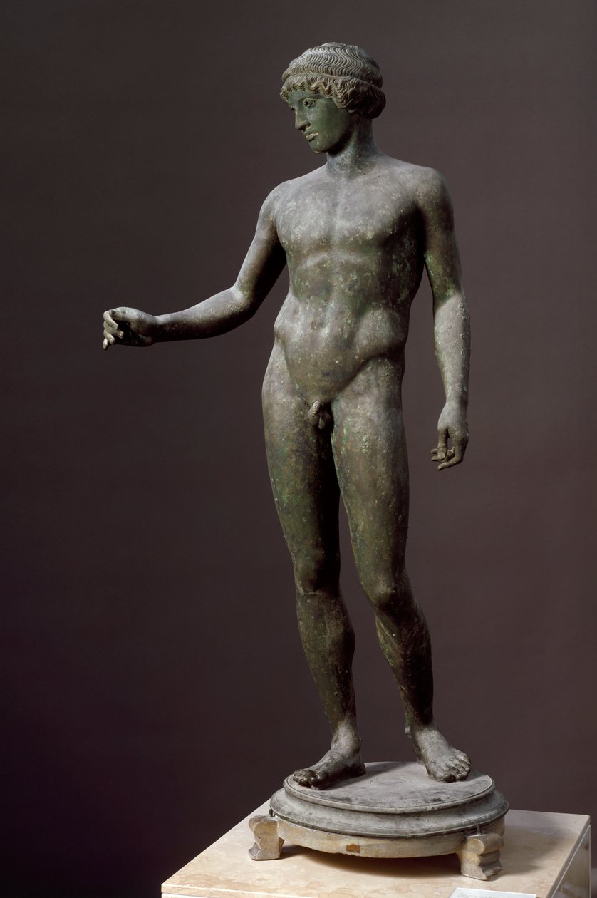 Římské umění: „Ephebe““ Bronzová socha podle řeckého originálu z Pompejí od Roman
