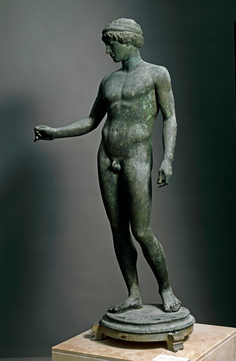 Římské umění: „Ephebe““ Bronzová socha podle řeckého originálu z Pompejí od Roman