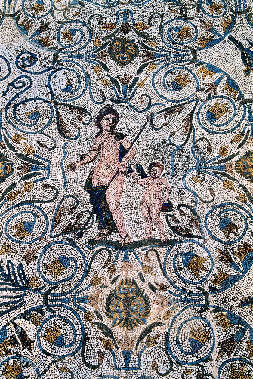 Římské umění: Mozaika ze 4. století našeho letopočtu z římské vily amfiteátru. Merida, Museo Nacional de Arte Romano, Španělsko od Roman