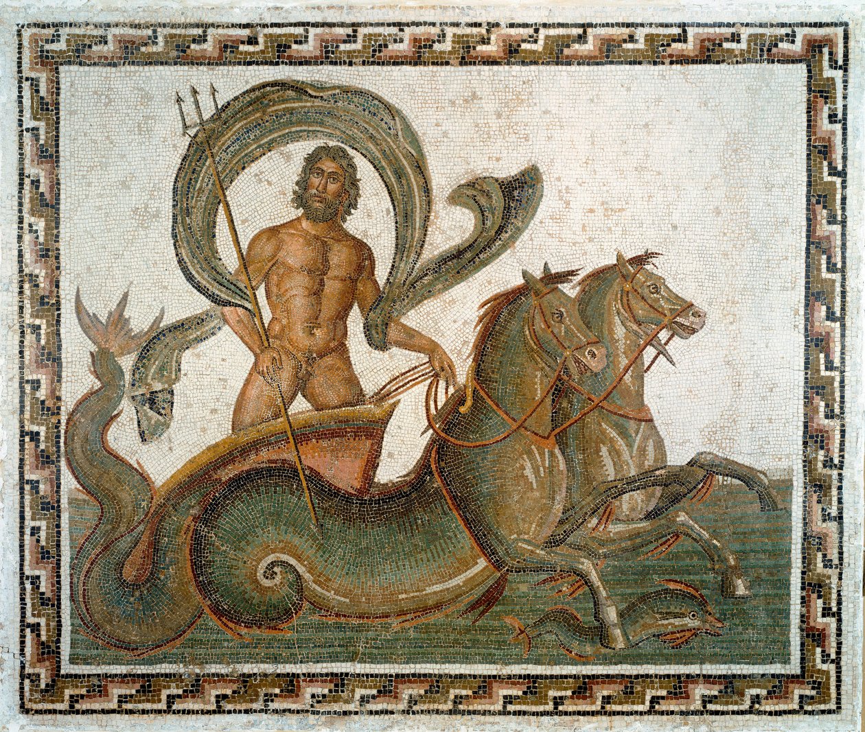 Římské umění: „“Triumf Neptuna“““ Mozaika ze 3. století našeho letopočtu. Sousse, Musee Archeologique, Tunisko od Roman