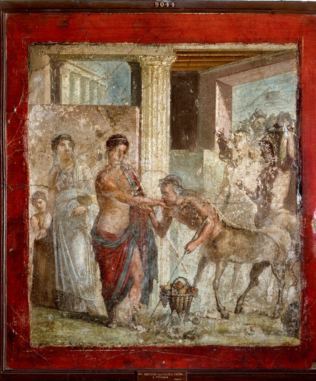 Římské umění: „Kentaur se účastní svatby Pirithoos (Pirithous) a Hippodamia“ Římská freska z místa Pompeje. 1. století našeho letopočtu (freska) od Roman