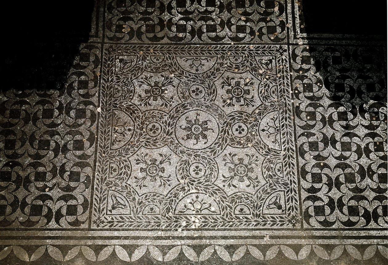 Římské umění: detail mozaiky země z Villa Adriana (Villa d