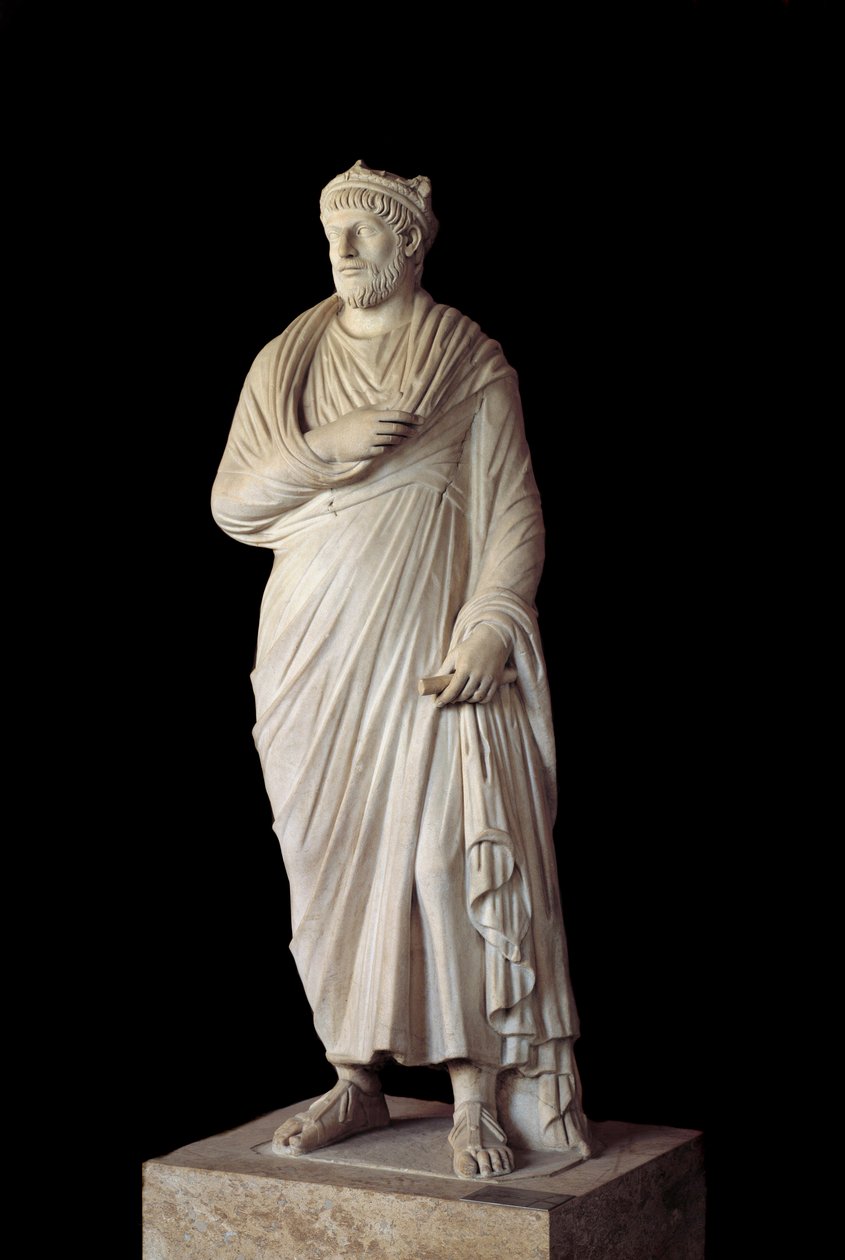 Roman Greco Art: Socha římského císaře Juliena ler apostata (331 - 363) (4. století asi JC) Paříž, Musee Du Louvre od Roman