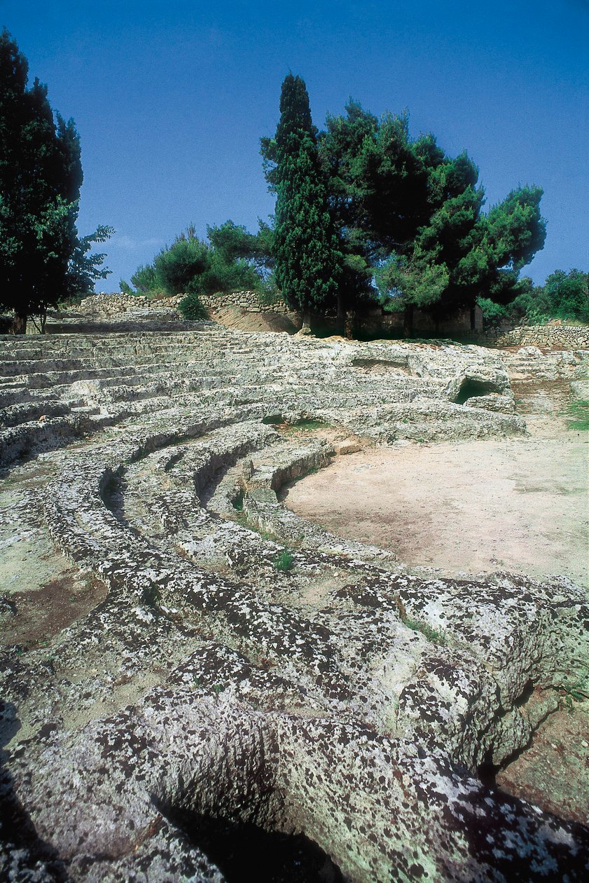 Římské pozůstatky Pollentia, detail amfiteátru, Alcudia, Mallorca, Španělsko od Roman