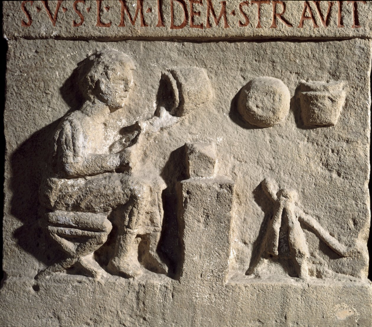 Římské umění: nízký reliéf představující hrnčířskou zarážku. 1. století našeho letopočtu. Římské Museo della Civilta Romana od Roman