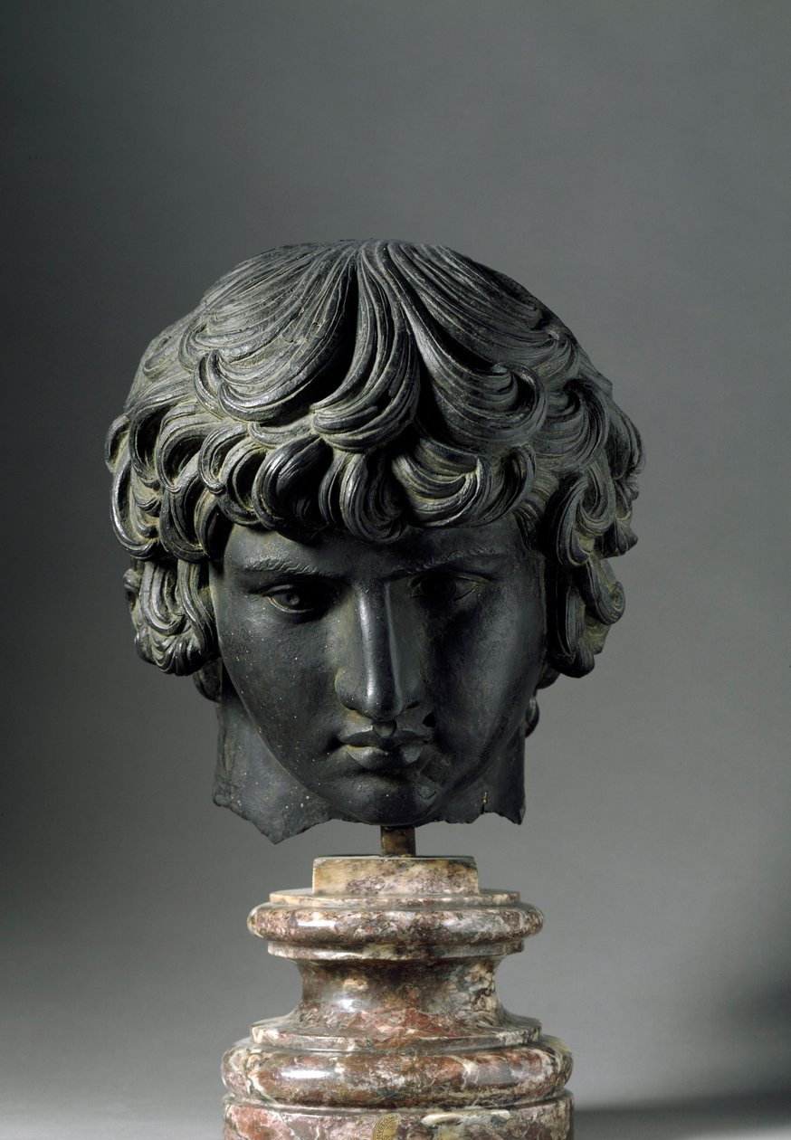 Římské umění: zobrazení Antinoa (nebo Antinoo, asi 110-130), mladého muže, milence císaře Hadriana. Bronzová socha. Florencie, Museo Archeologico od Roman
