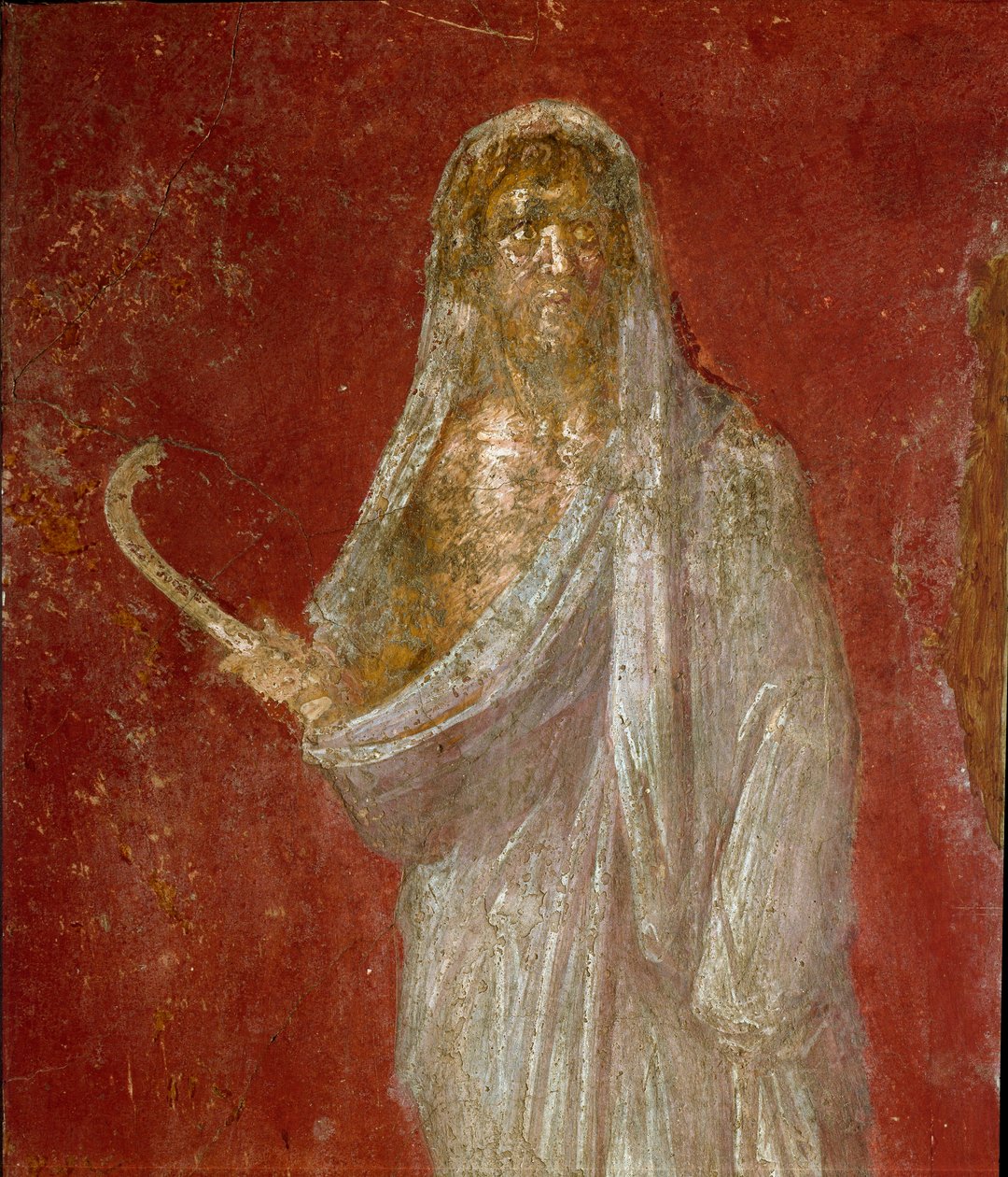 Římské umění: reprezentace Cronos (Saturn). Detail. Freska z Casa dei Dioscuri v Pompejích. Rozměr.68x41 cm Národní archeologické muzeum, Neapol od Roman