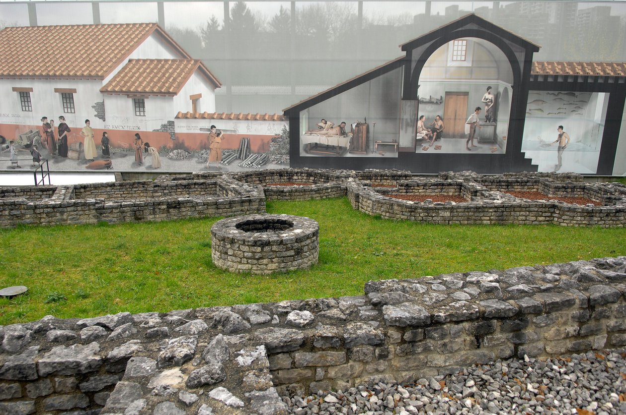 Římské umění: pohled na archeologické naleziště Augusta Raurica 15-10 př.nl, Švýcarsko. od Roman