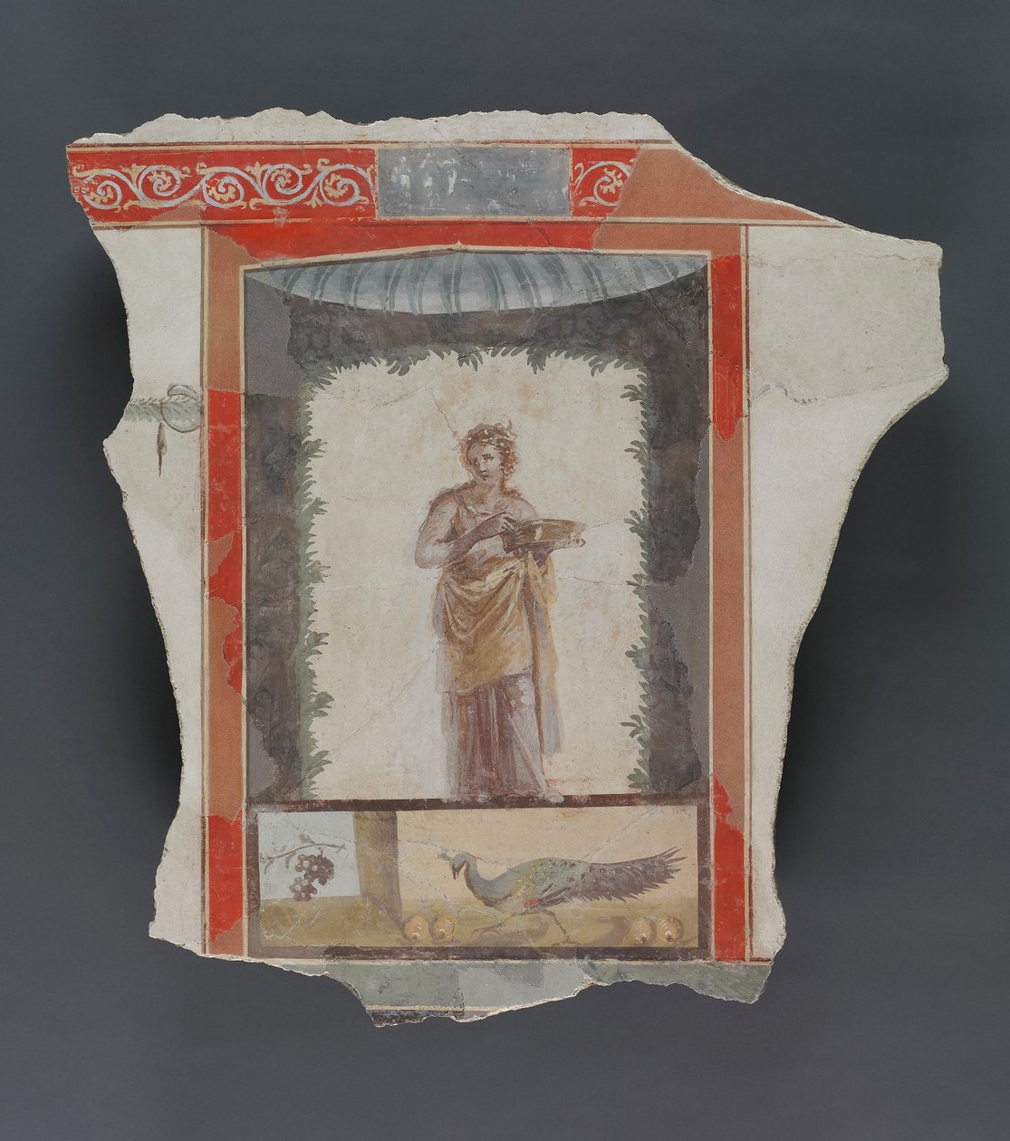 Fragment římské fresky (omítka a pigment) od Roman