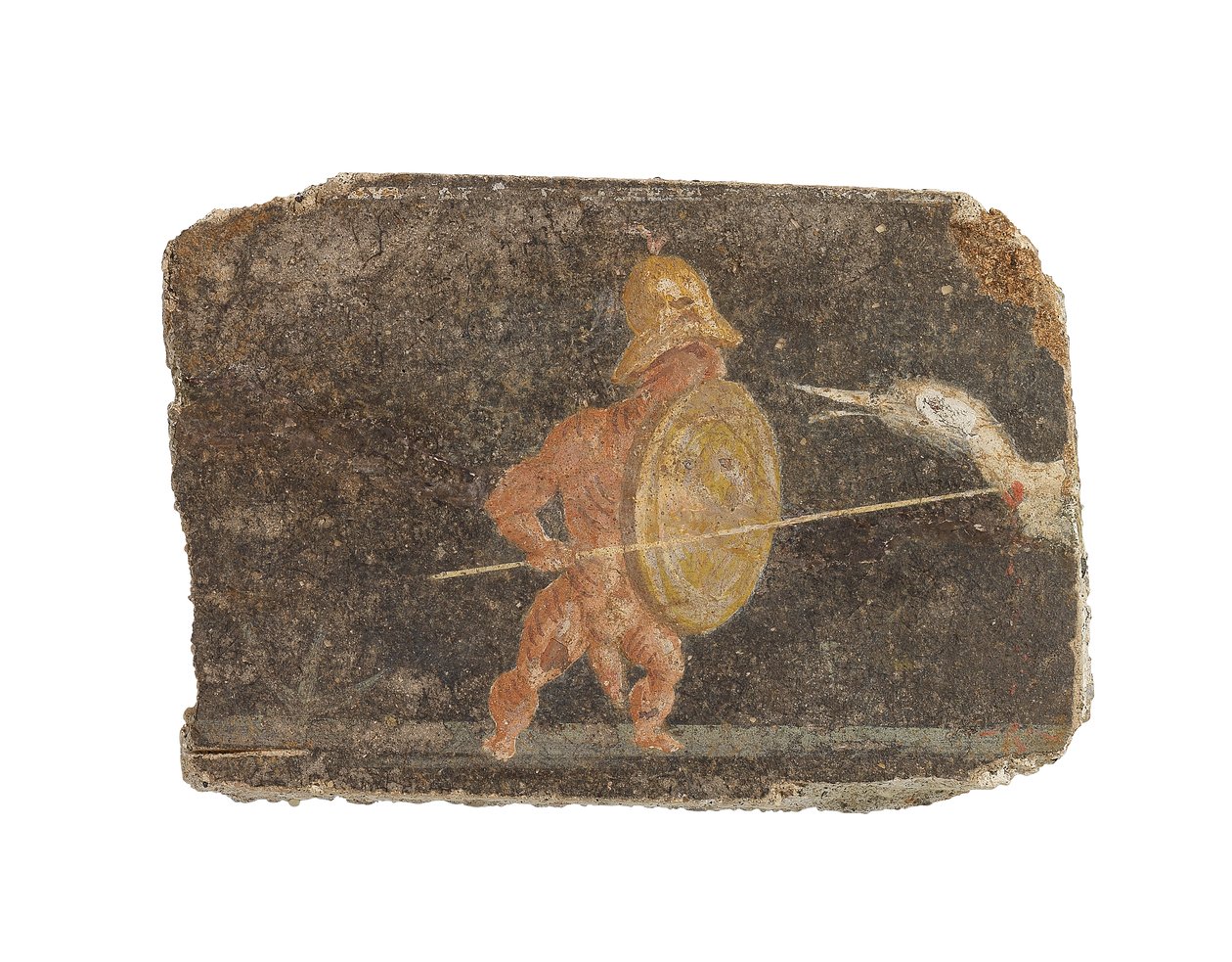 Fragment římské nástěnné malby, cca 1.-2. století (freska) od Roman