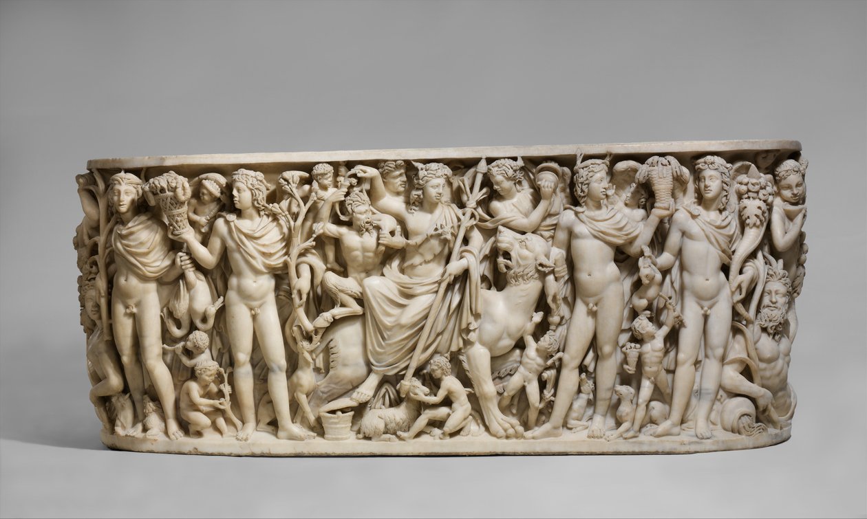 Sarkofág s triumfem Dionýsa a ročních období, c. 260–20 n. l. (mramor) od Roman