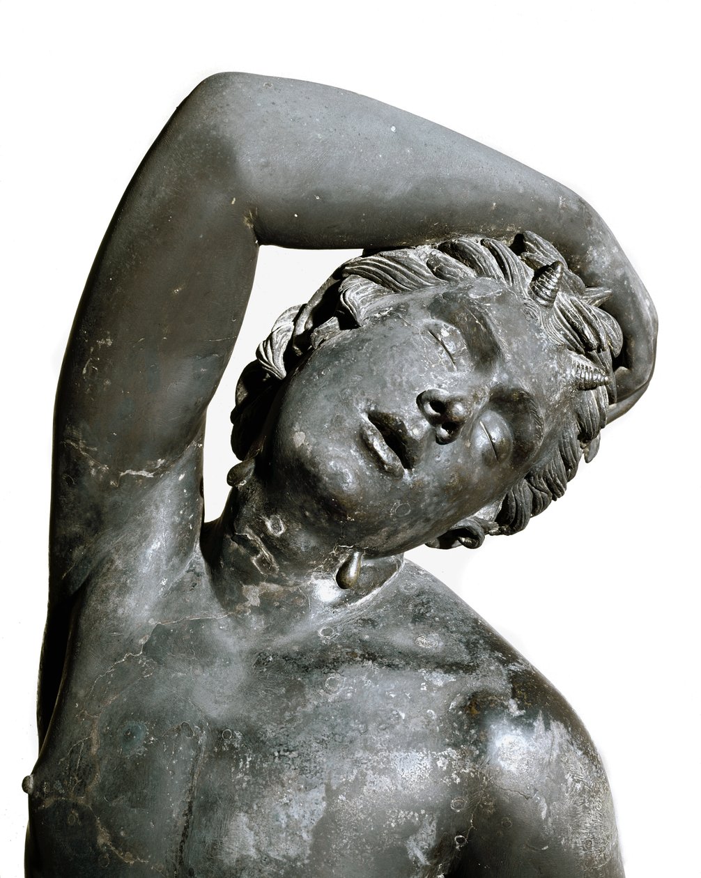 Satyr, bronzová socha od Roman