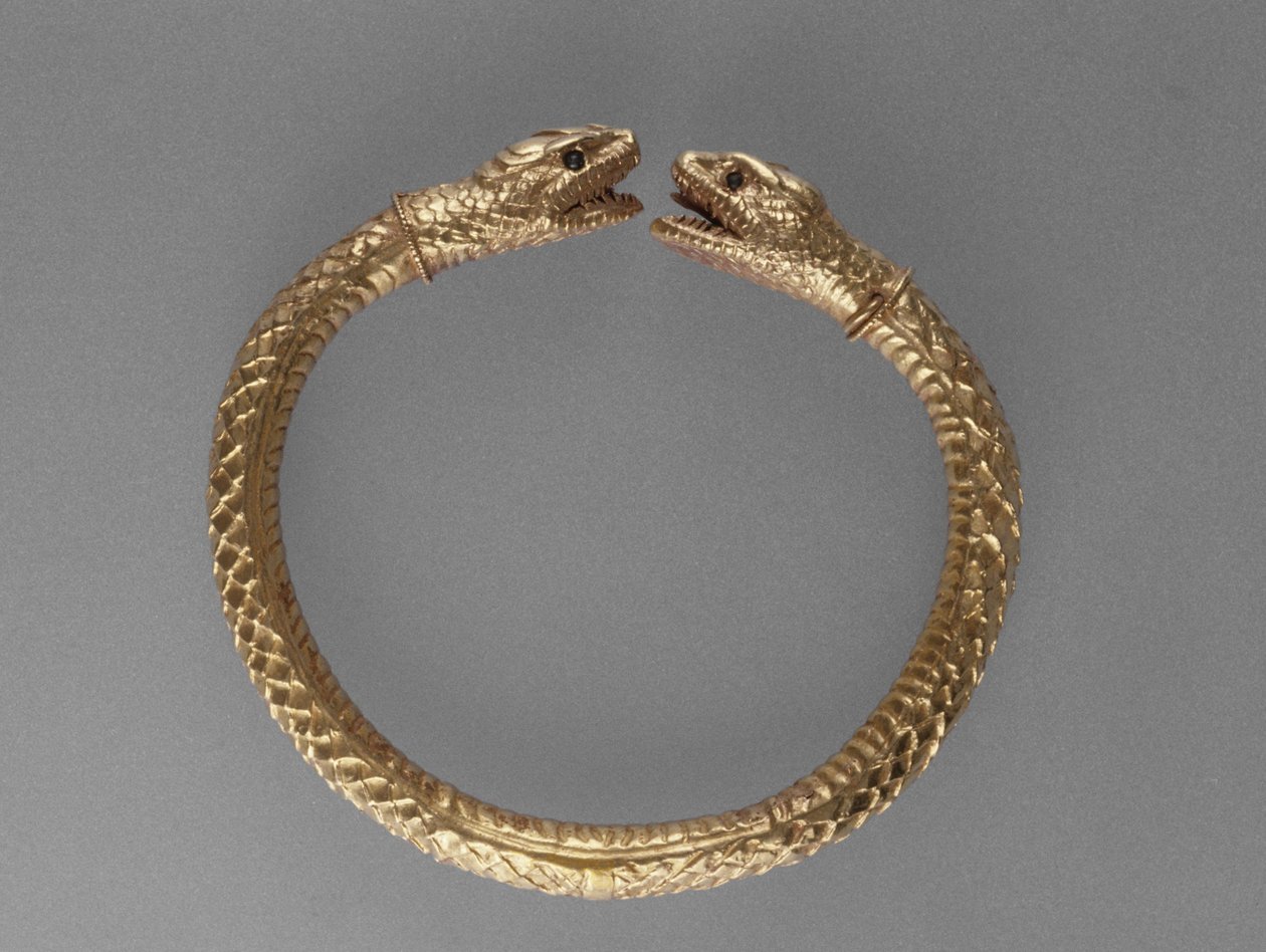 Hadí náramek, AD 1-100 (zlatý se zeleným skleněnýma očima) od Roman