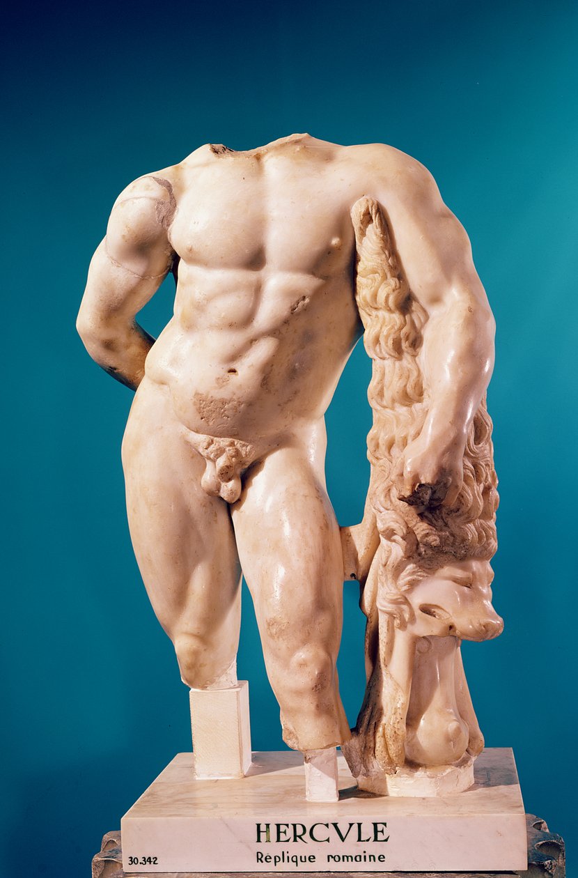 Socha Herkula, kopie řeckého originálu (mramor) od Roman