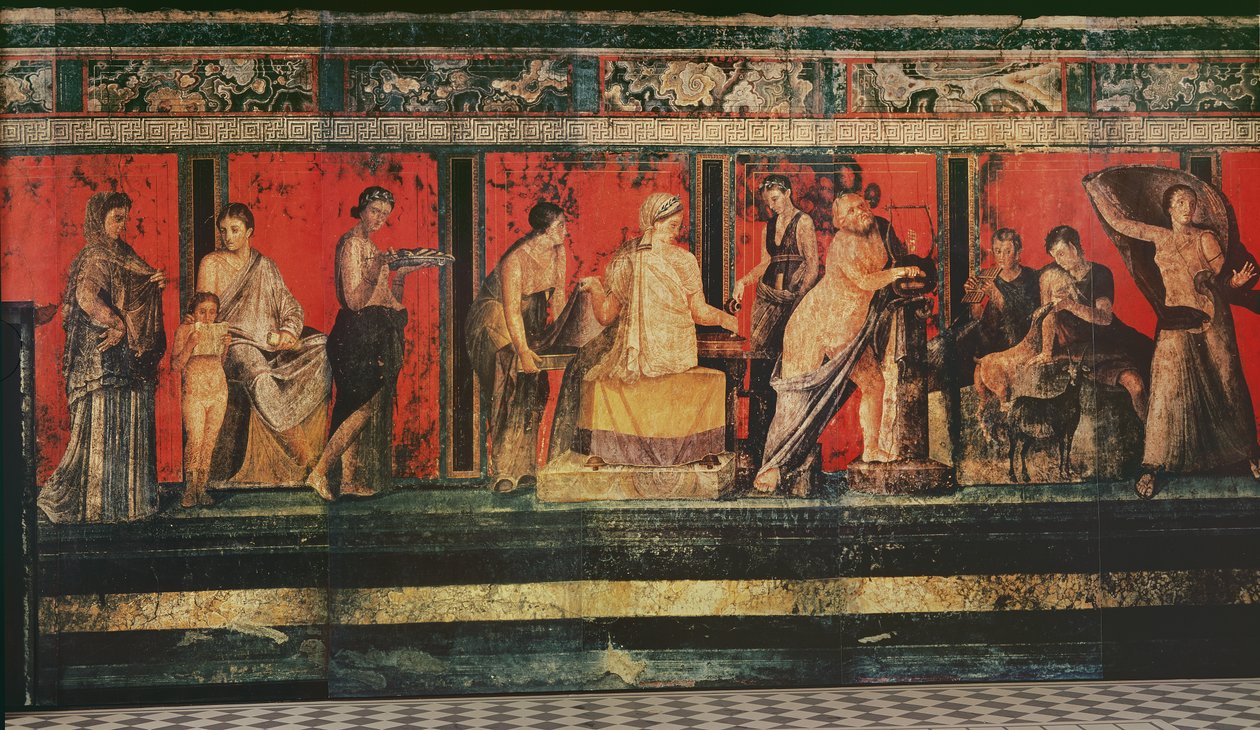 Síň záhad, Pompeje, 79 n. l. (nástěnná malba) od Roman