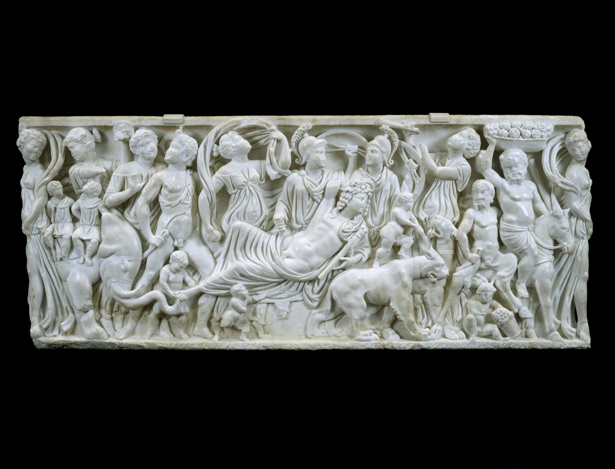 Indický triumf Dionýsa, 180-195 našeho letopočtu (bílý mramor) od Roman