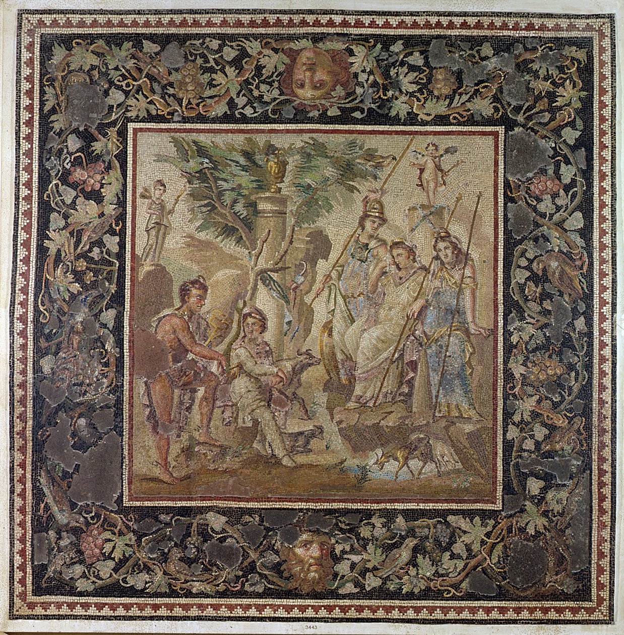 Soud v Paříži, z domu Atrium, Antiochie, kolem 115 našeho letopočtu (mozaika) od Roman