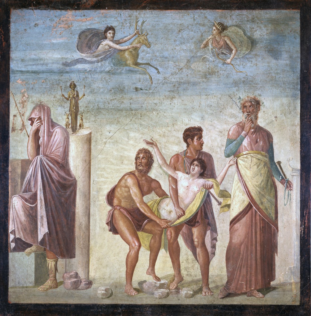 Oběť Ifigenie, z Domu tragického básníka, Pompeje, 4. dekorativní styl, kolem 30 n.l. od Roman