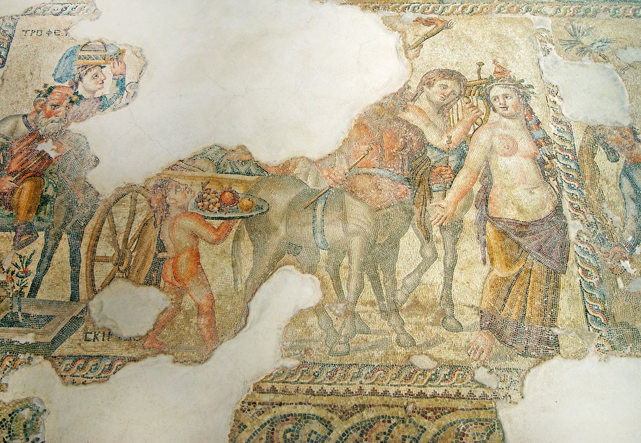 Triumfální průvod Dionýsa, Dům Aion, Pafos, Kypr (mozaika) od Roman