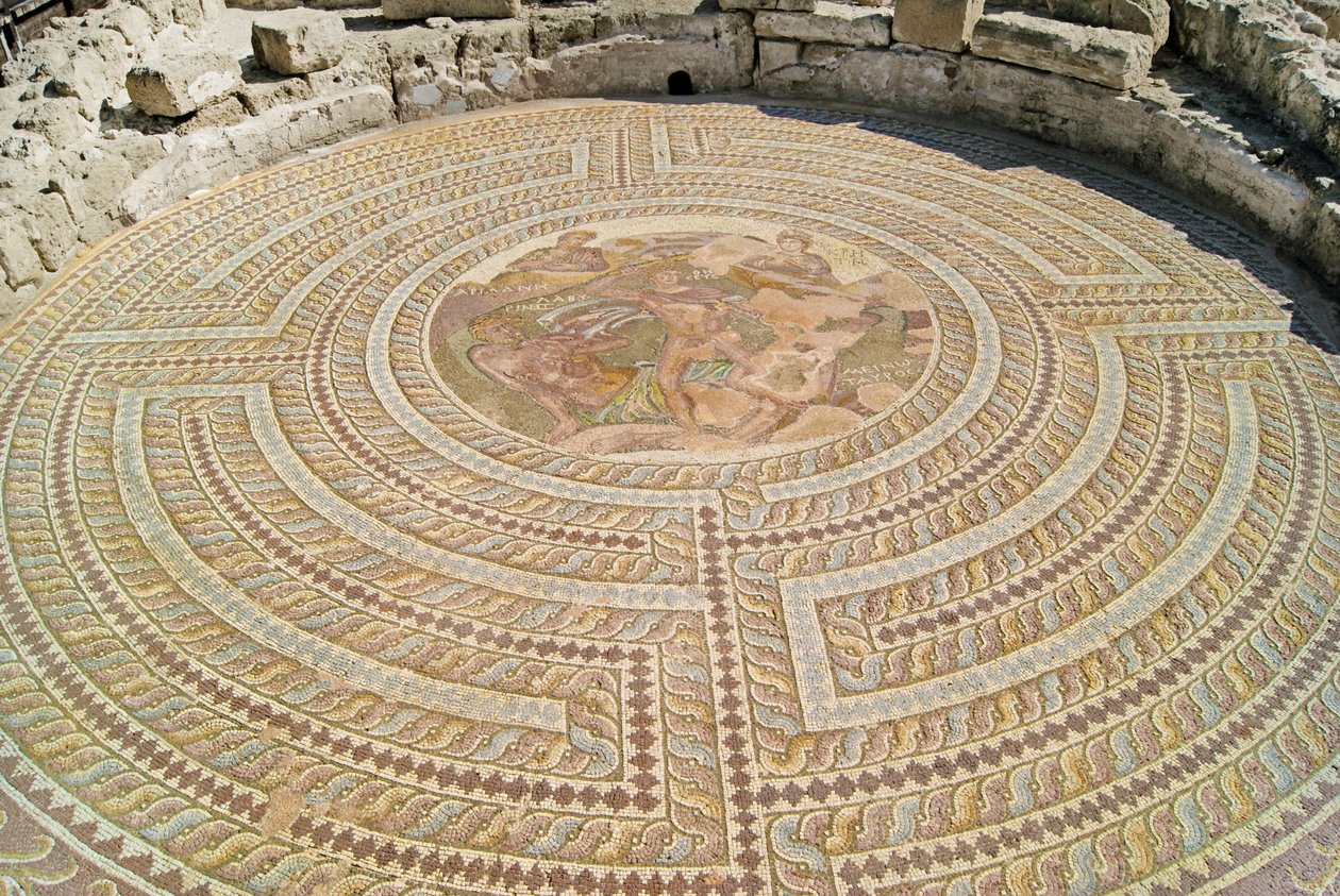 Theseus a Minotaurus, Théseův dům, Paphos, Kypr (mozaika) od Roman