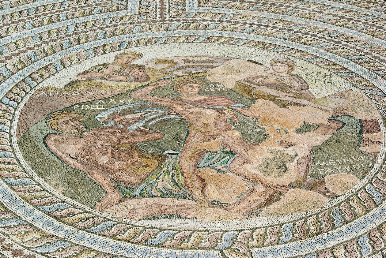 Theseus a Minotaurus, Théseův dům, Paphos, Kypr (mozaika) od Roman