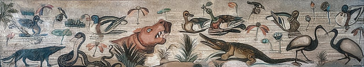 Zvířata na Nilu, z domu Faunů (Casa del Fauno), Pompeje od Roman