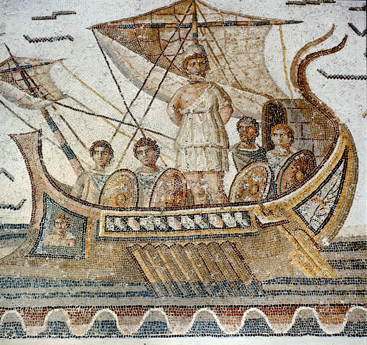 Odysseus a sirény, z „Odyssey“ od Homera (mozaika) od Roman