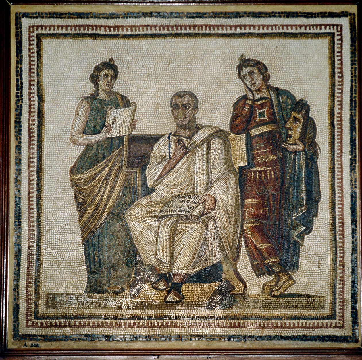 Vergilius (Virgilio) a dvě múzy (Clio a Melpomene) - začátek 3. stol od Roman