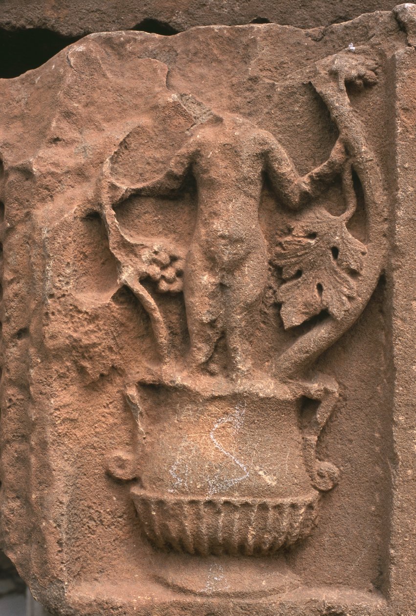 Architektonický fragment s vyřezávanou výzdobou, Sertius Market, Vrcholné císařské období (27 př.nl-395 n. l.) (viz také 267025) od Roman Imperial Period