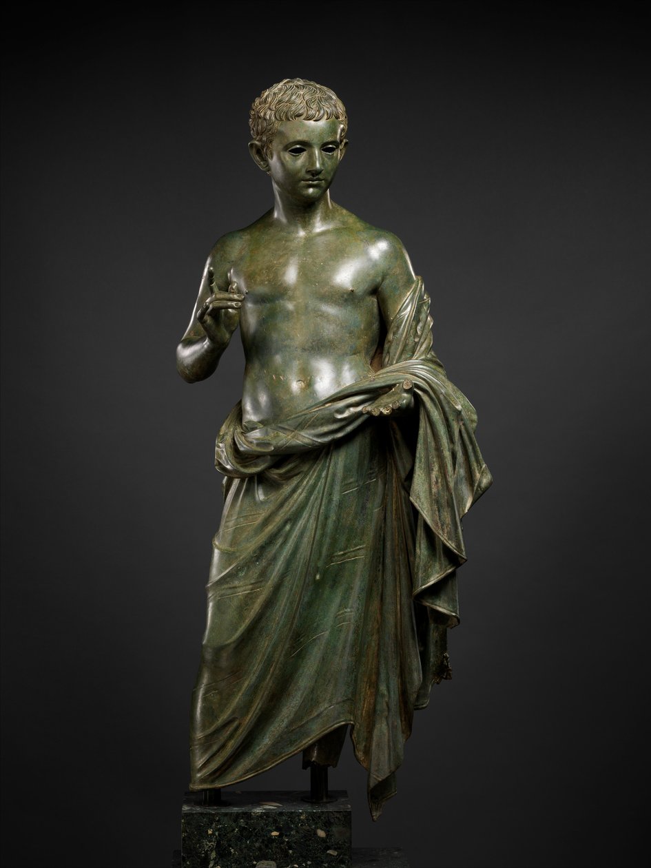 Bronzová socha aristokratického chlapce, 27 př.nl-14 našeho letopočtu (bronz) od Roman Imperial Period