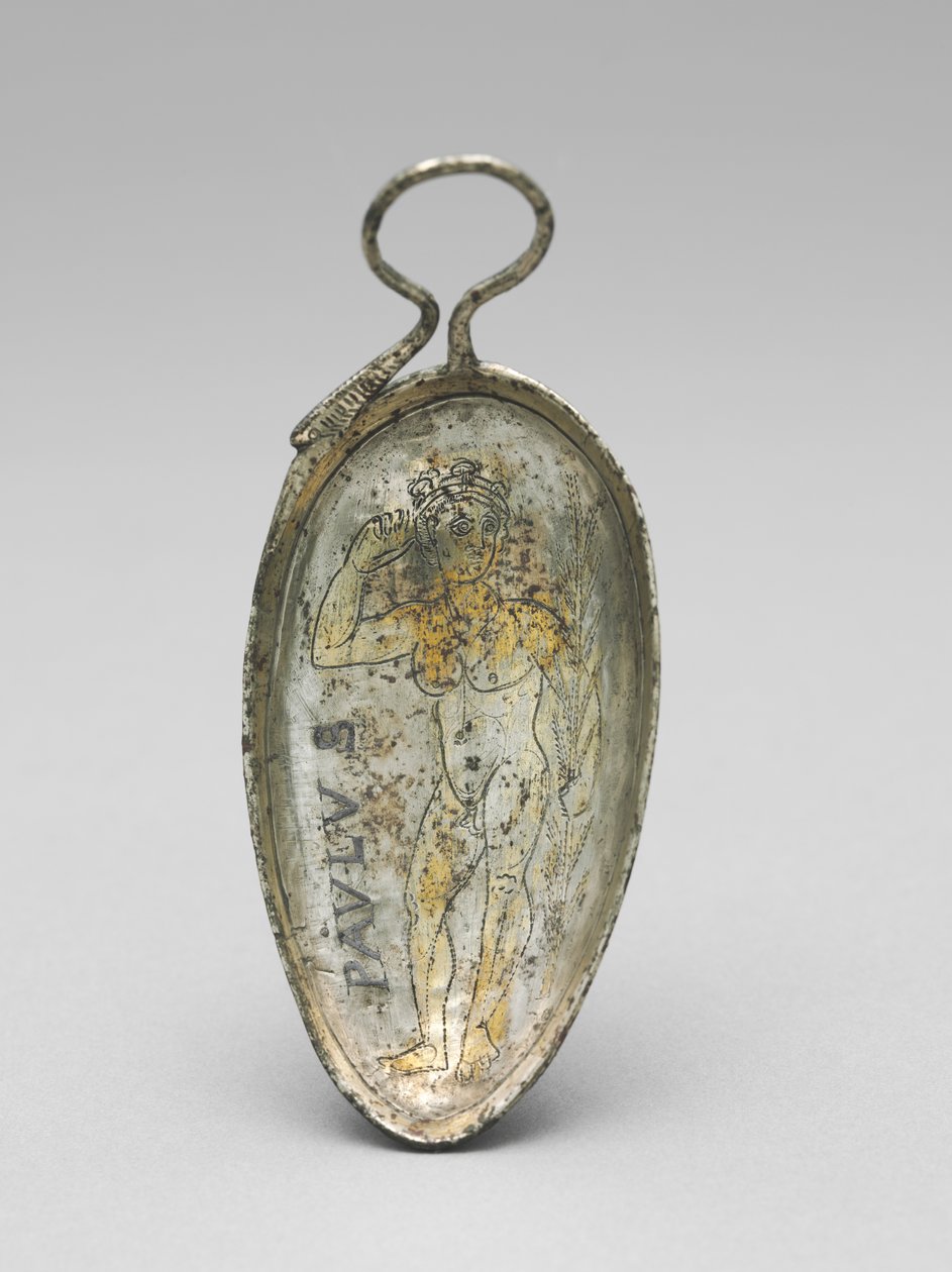 Lžíce se svatým Pavlem jako sportovec, 350-400 (stříbro, stříbro zlacené a niello) od Roman Imperial Period