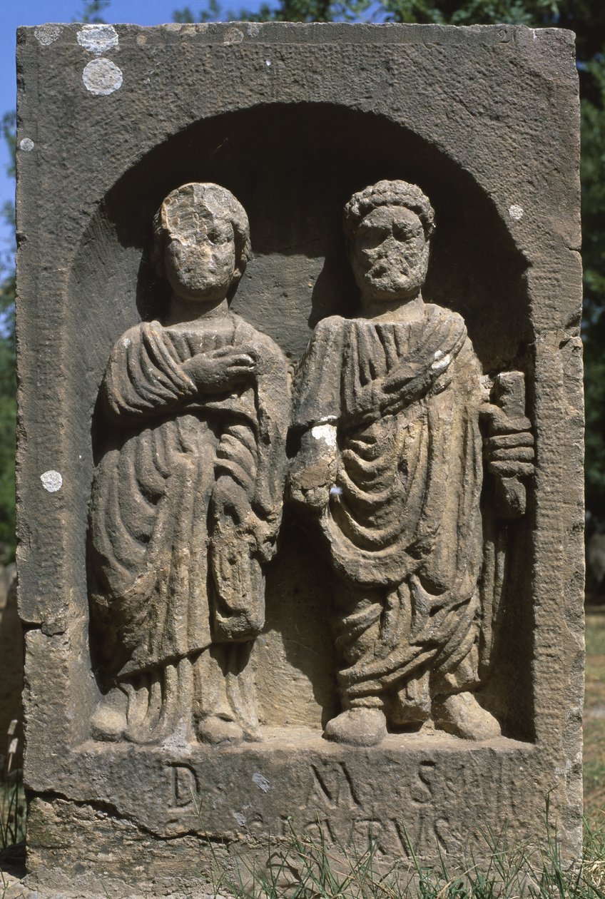 Stéla se dvěma lidskými postavami, Vrcholné císařské období (27 př. nl-395 n. l.) od Roman Imperial Period