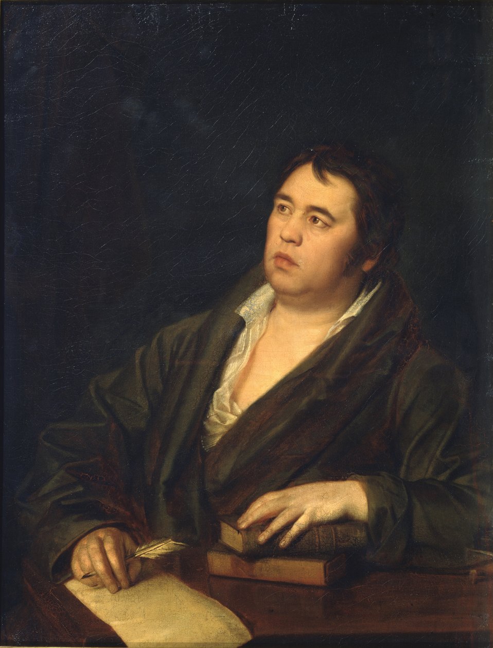 Portrét básníka Ivana A. Krylova 1769-1844, 1812 od Roman Maximovich Volkov