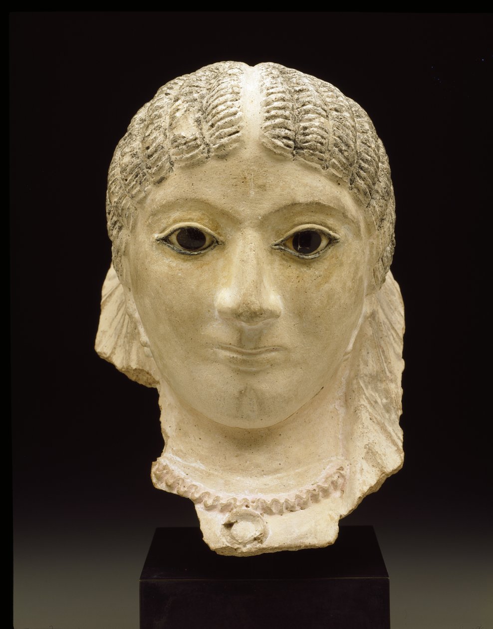 Portrét mumie, konec 2. století (kartonáž, barva, sklo a bronz) od Roman Period Egyptian