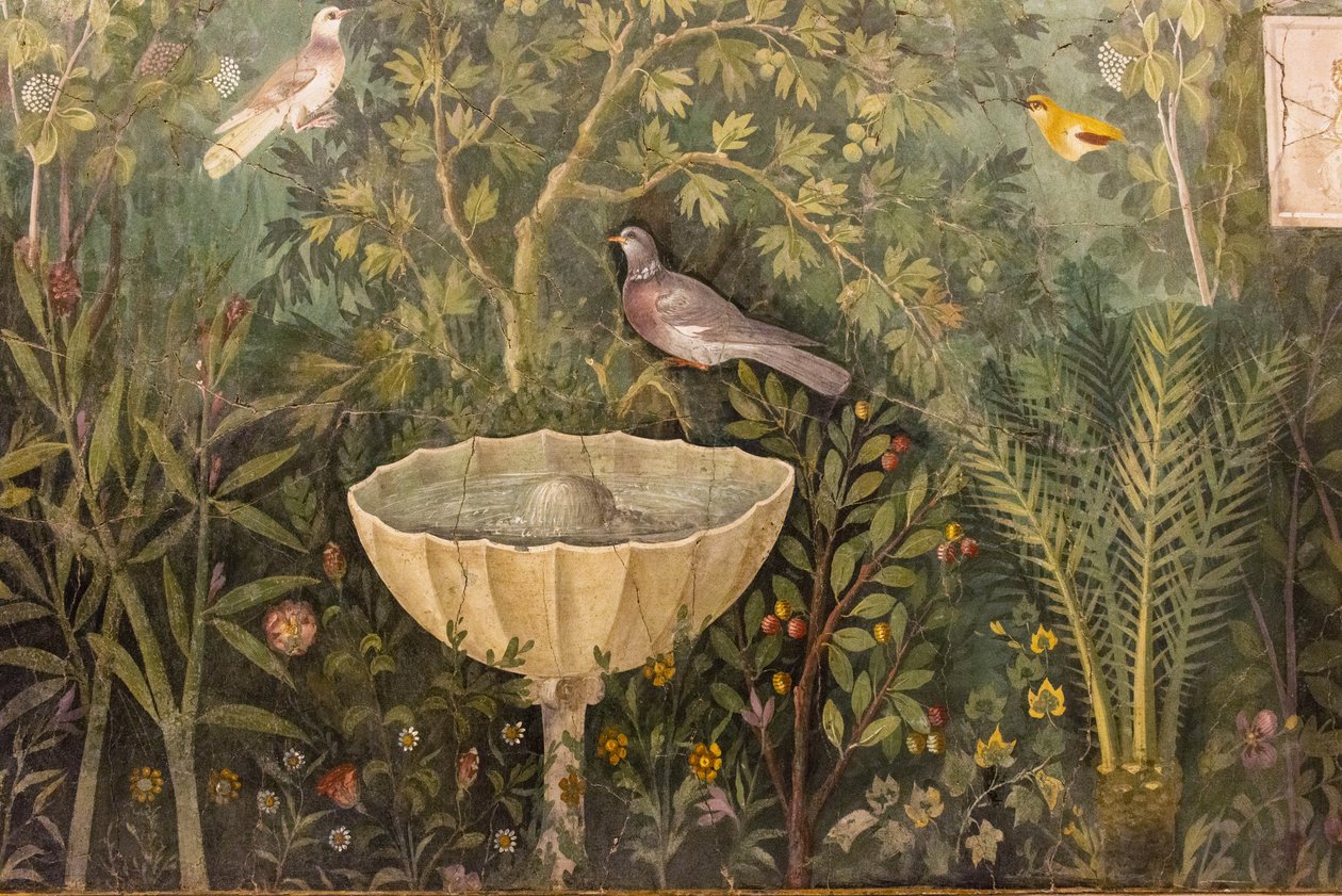 Detail zahrady. Freska z Domu zlatého náramku Casa del Bracciale d
