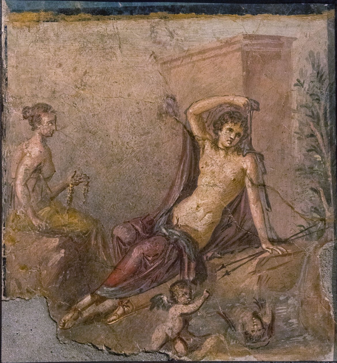 Narcis, Echo a Eros, 1. H. 1. stol. INZERÁT. od Roman Pompeian wall painting.