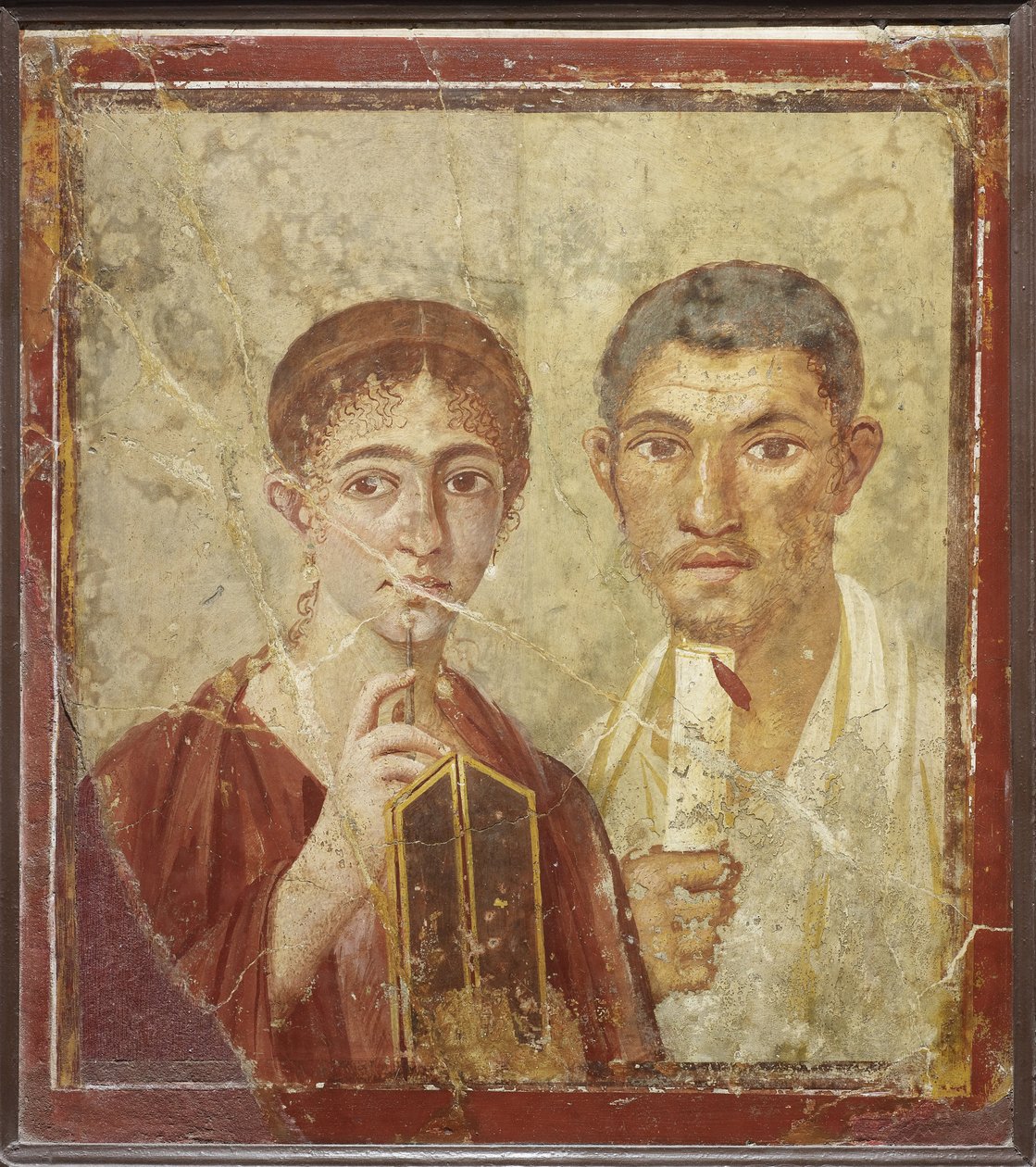 Portrét pekaře Terentia Nea a jeho manželky od Roman Pompeian wall painting