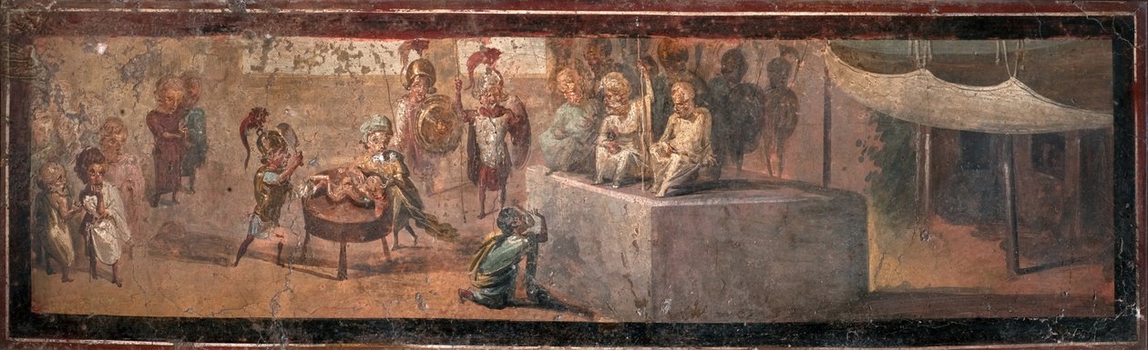 Šalamounův soud, 1. tisíciletí. od Roman Pompeian wall painting.