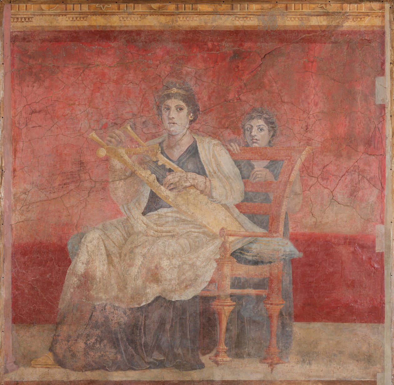 Sedící žena hrající na kitharu, cca 50–40 př. Kr. od Roman Republican Period