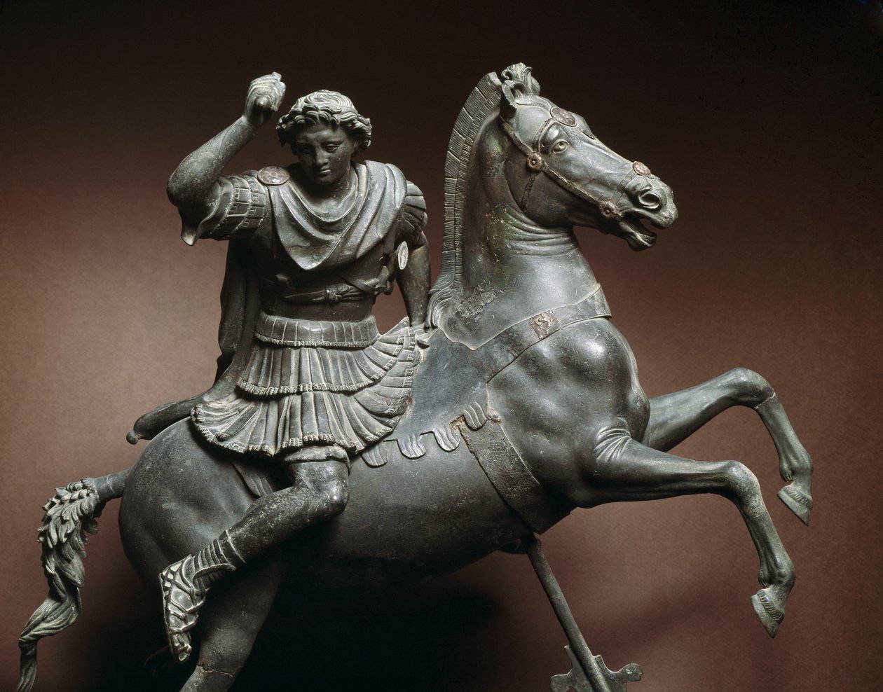 Alexandr Veliký (356-323 př. n. l.) na koni Kůň by byl Bucephale. Bronzová socha podle originálu Lysippe ze Sicyone (395-305 př.nl) Neapol, Museo Archeologico Nazionale od Roman Roman