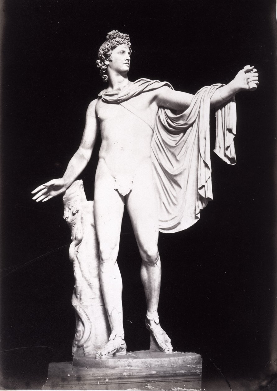 Apollo Belvedere, kopie řeckého originálu ze 4. století před naším letopočtem, před odstraněním předchozích výplní (mramor) od Roman Roman