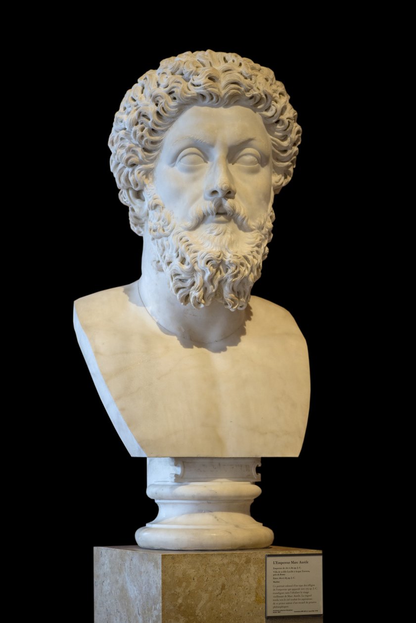 Art Řím Busta římského císaře Marka Aurela (121 - 180 n. l.) mramor od Roman Roman