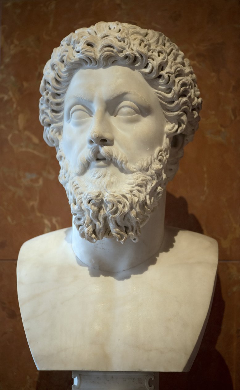 Art Řím Busta římského císaře Marka Aurela (121 - 180 n. l.) mramor od Roman Roman