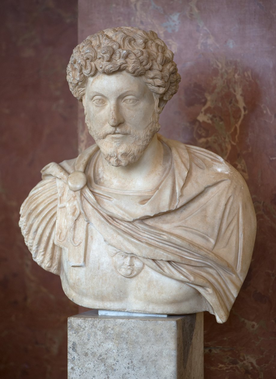 Art Řím Busta římského císaře Marka Aurela (121 - 180 n. l.) mramor od Roman Roman