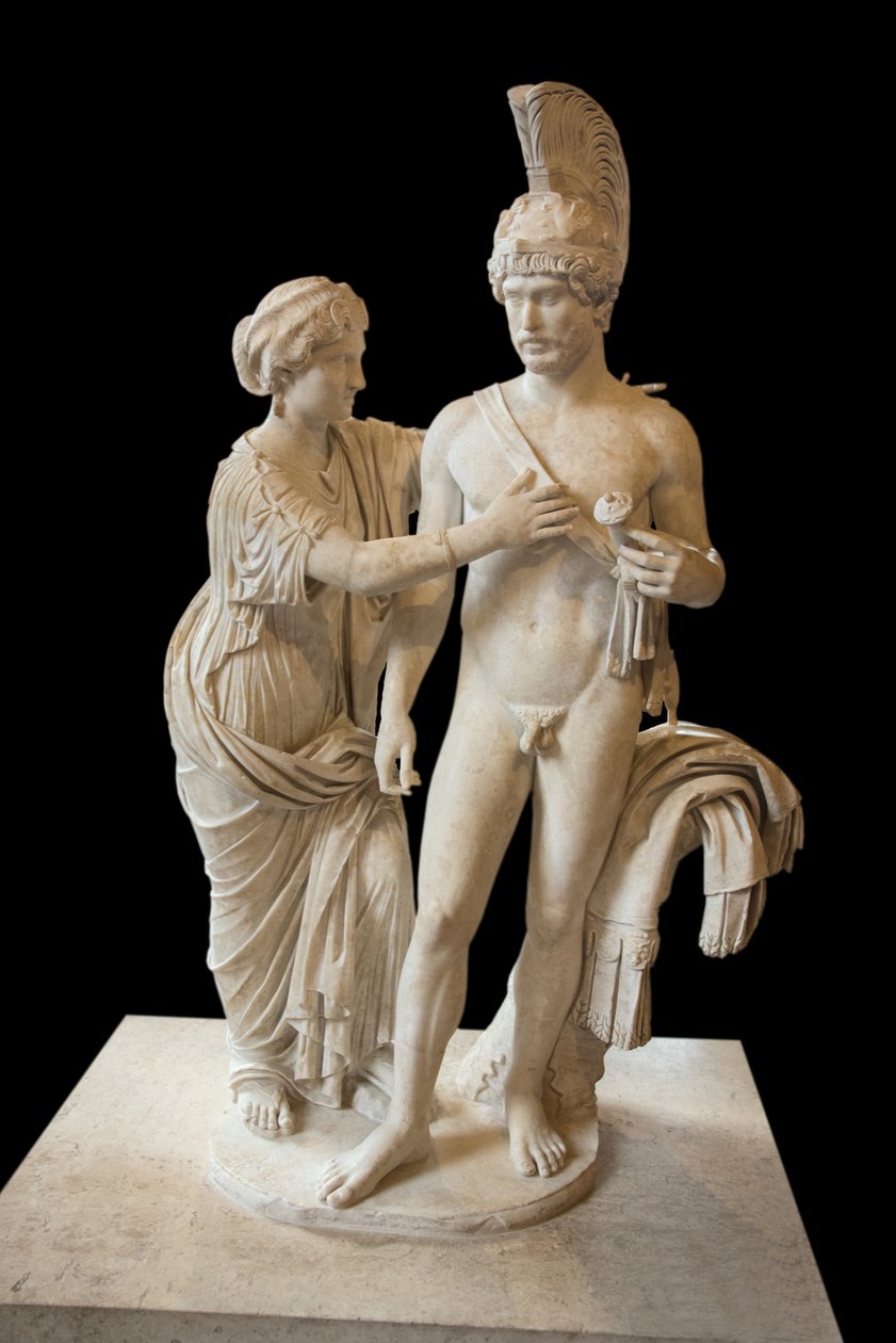 Art Římský císařský pár v březnu a Venuše (mezi lety 120 a 140 n. l.) mramorová socha od Roman Roman